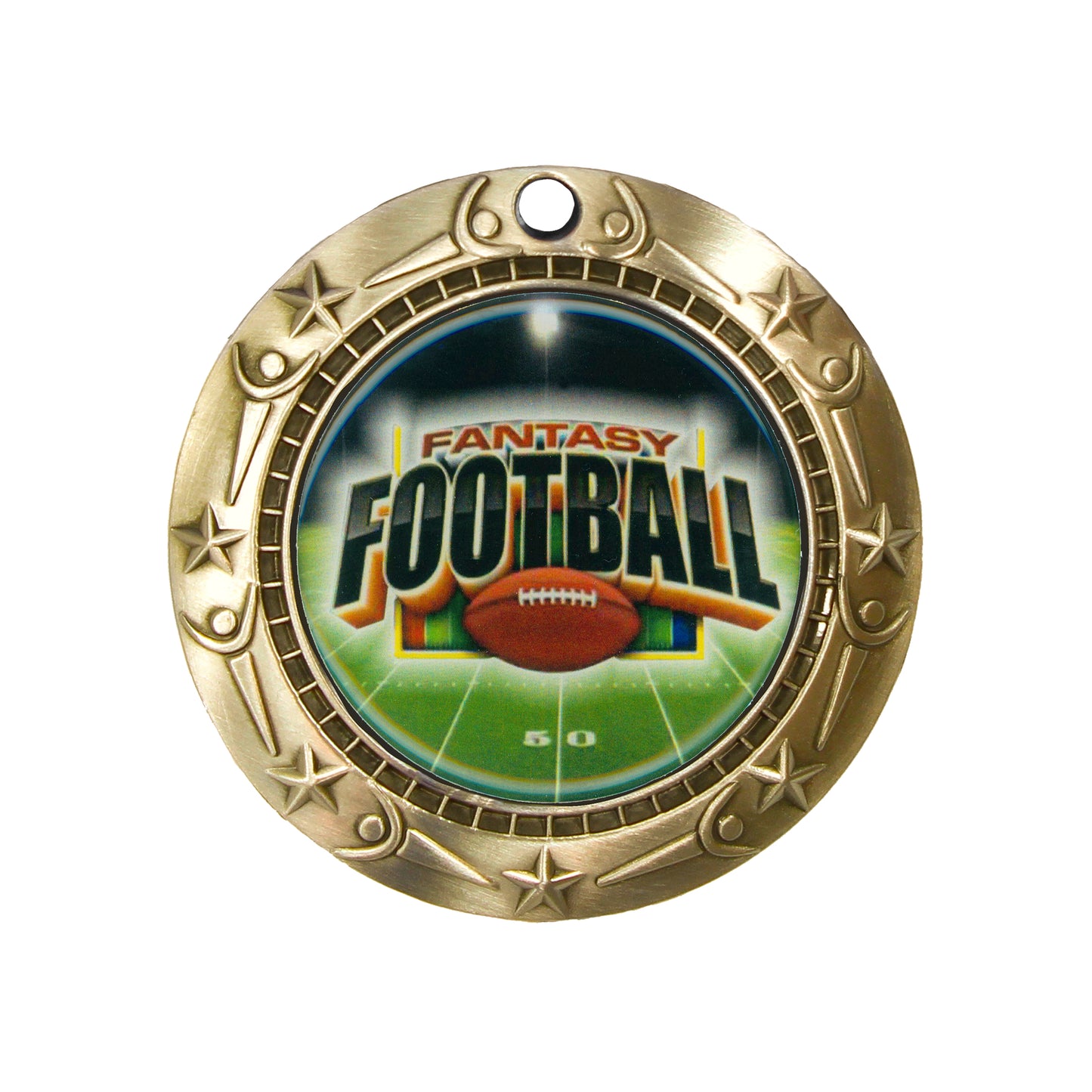 Personalized Fantasy Football Medal with Ribbon | Gold, Silver or Bronze | World Class FFL Medal | 3 Wide