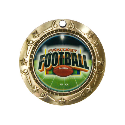 Personalized Fantasy Football Medal with Ribbon | Gold, Silver or Bronze | World Class FFL Medal | 3 Wide