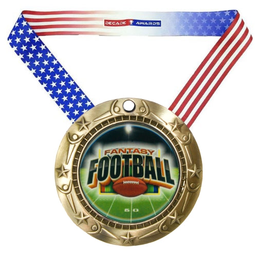 Fantasy Football World Class Medal - Gold, Silver or Bronze | Engraved FFL Medal - 3 Inch Wide Decade Awards