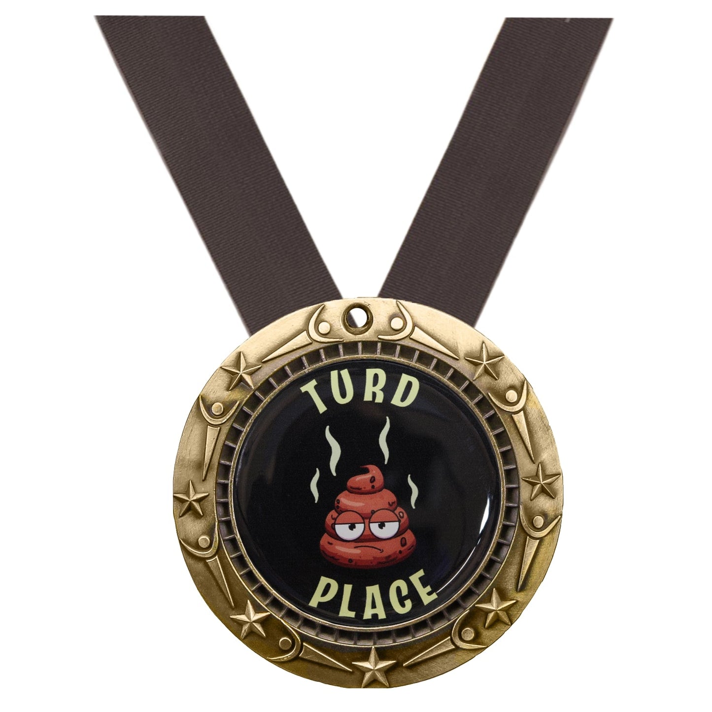Turd Place World Class Medal - Gold, Silver or Bronze | Engraved Worst of the Worst Medallion - 3 Inch Wide Decade Awards
- Turd Place Gold Medal