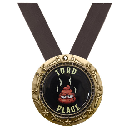 Turd Place World Class Medal - Gold, Silver or Bronze | Engraved Worst of the Worst Medallion - 3 Inch Wide Decade Awards
- Turd Place Gold Medal