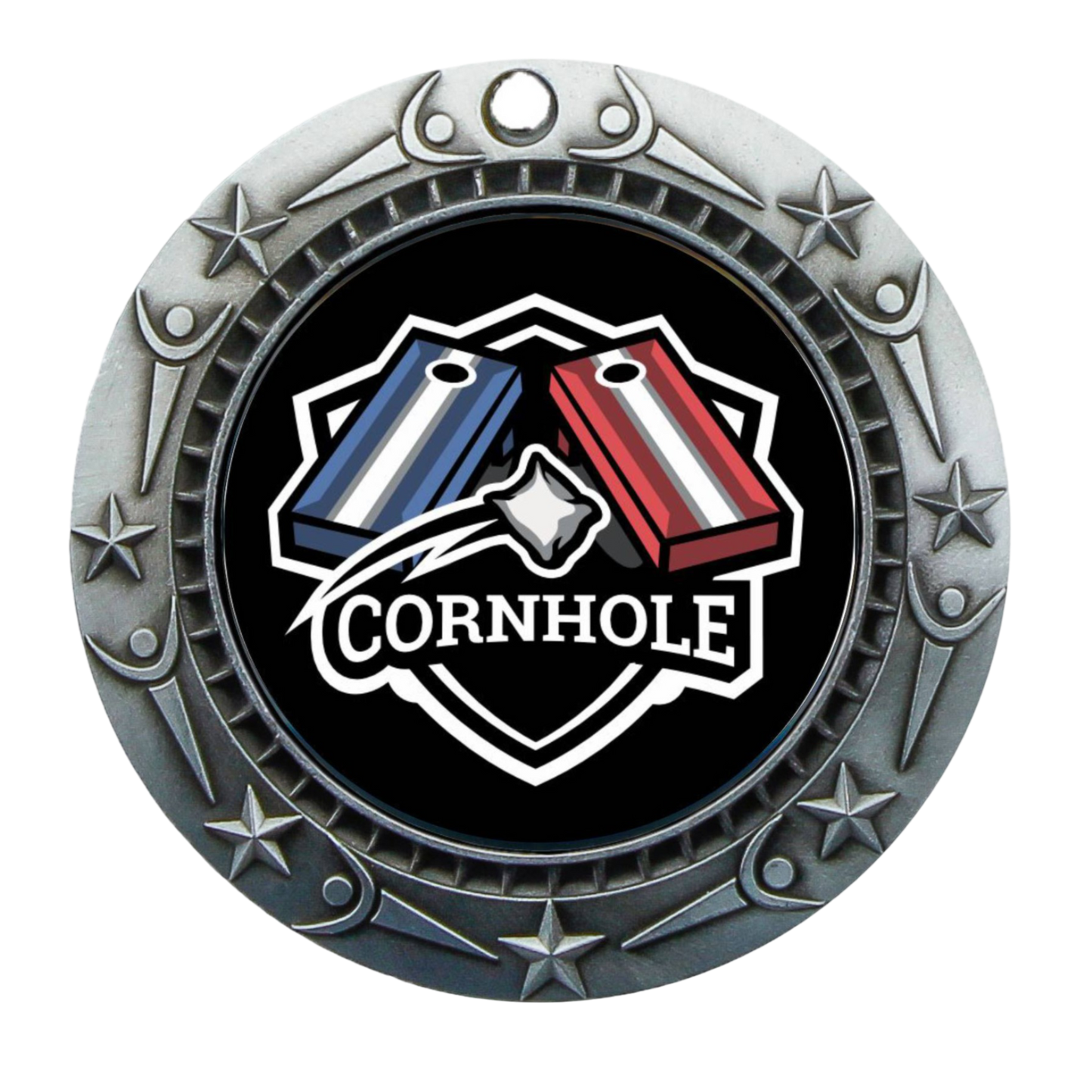 Personalized Cornhole Medal with Ribbon | Gold, Silver or Bronze | World Class Cornhole Medal | 3 Inches Wide