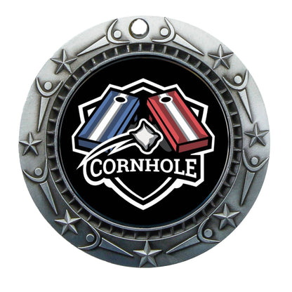 Cornhole World Class Medal - Gold, Silver or Bronze | Engraved Cornhole Medal - 3 Inch Wide