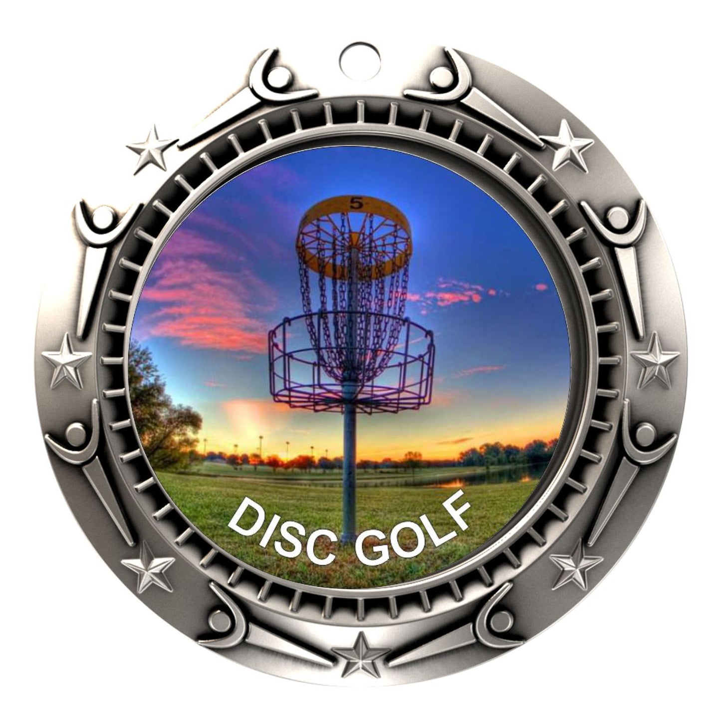 Personalized Disc Golf Medal with Ribbon | Gold, Silver or Bronze | World Class Disc Golf Medal | 3 Inches Wide
