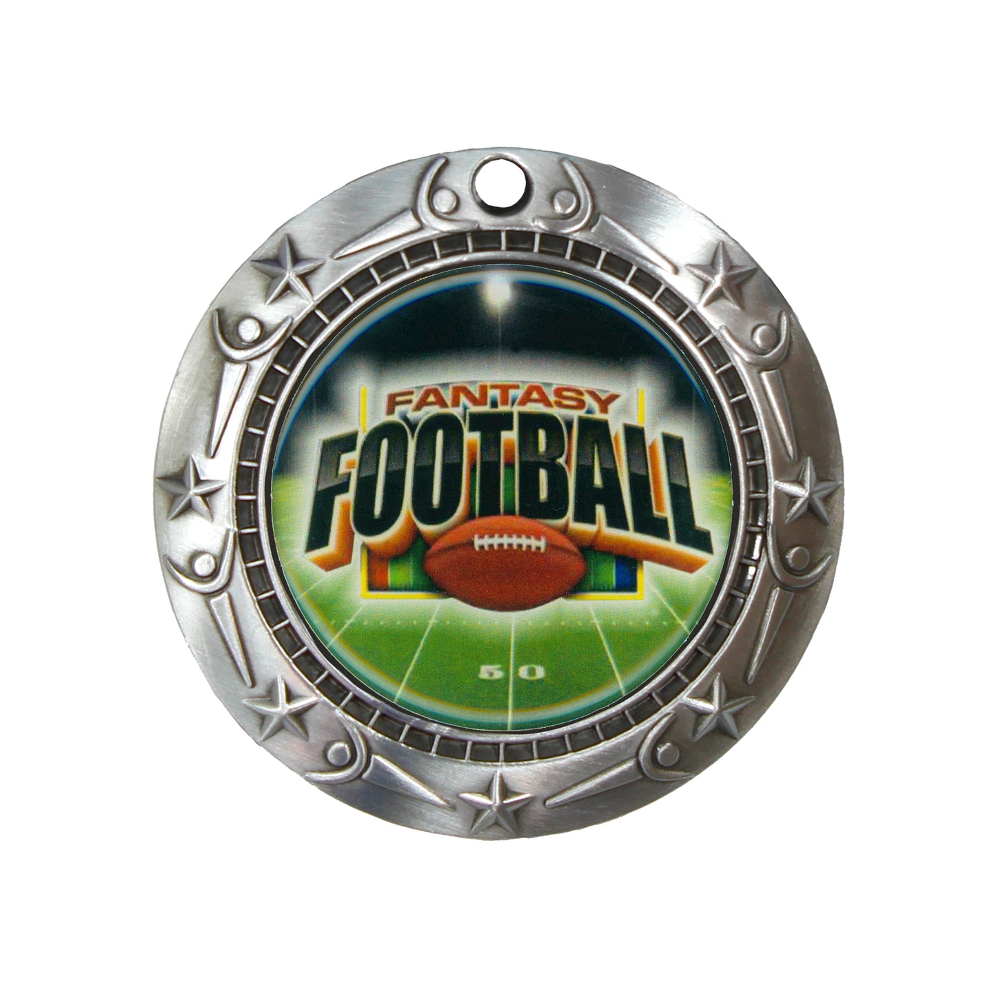 Personalized Fantasy Football Medal with Ribbon | Gold, Silver or Bronze | World Class FFL Medal | 3 Wide