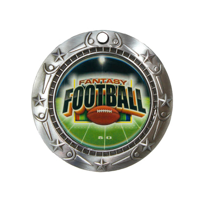 Personalized Fantasy Football Medal with Ribbon | Gold, Silver or Bronze | World Class FFL Medal | 3 Wide