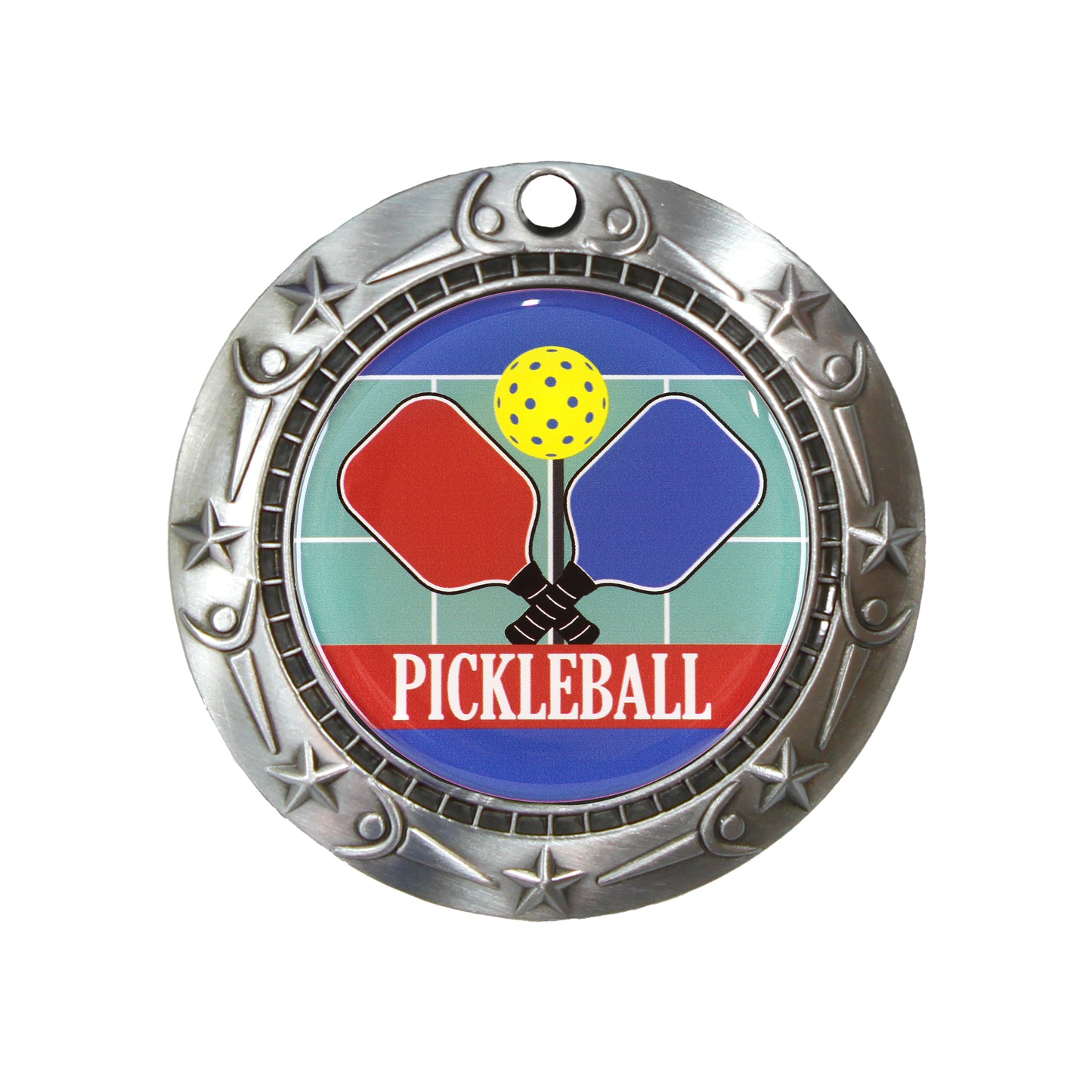 Personalized Pickleball Medal with Ribbon | Gold, Silver or Bronze | World Class Medal | 3 Inches Wide