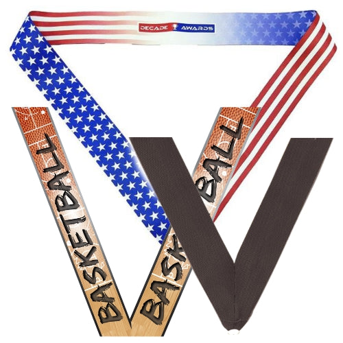 Engraved Busted Bracket Basketball Medal with Ribbon in Gold Silver or Bronze – Free Custom Engraving March Sadness Award 3 Inch – Decade Awards