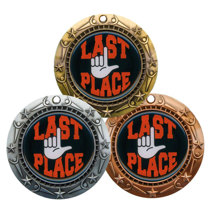 Last Place World Class Medal - Gold, Silver or Bronze | Engraved Worst of the Worst Medal - 3 Inch Wide Decade Awards