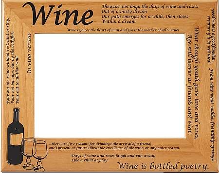 Wine Quotes Picture Frame | Laser Engraved Wood Frame - 3 Sizes Decade Awards