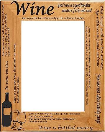 Wine Quotes Picture Frame | Laser Engraved Wood Frame - 3 Sizes Decade Awards