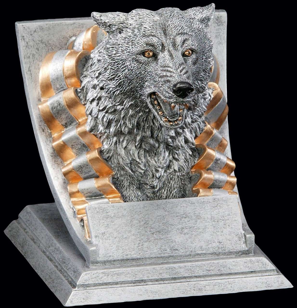 Wolf Spirit Mascot Trophy | Engraved Wolf Award - 4 Inch Tall Decade Awards