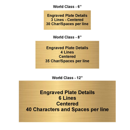 World Class Football Award | Engraved Football Tower Trophy - 6, 8 or 12 Inch Tall  Decade Awards
- engraved plate details
