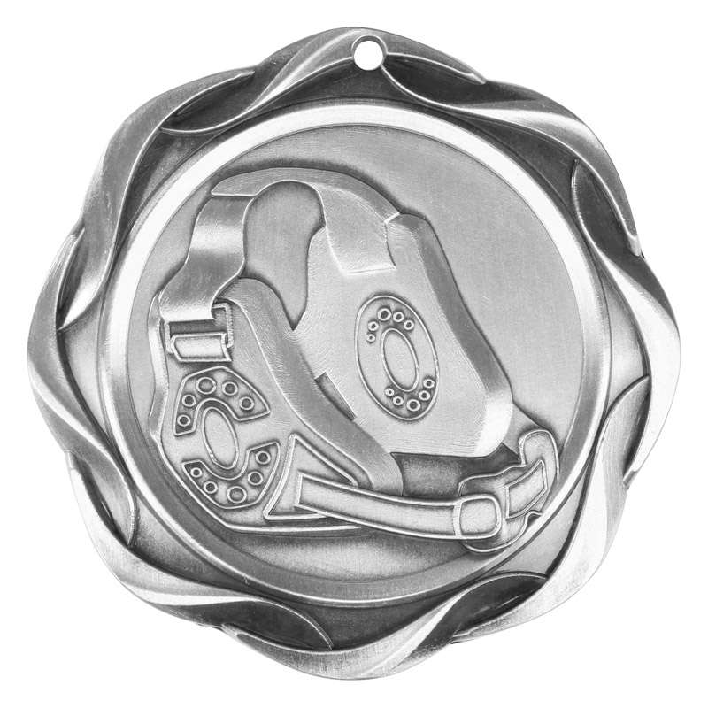 Wrestling Fusion Medal- Gold, Silver or Bronze | Engraved Wrestling Medallion - 3 Inch Wide Decade Awards