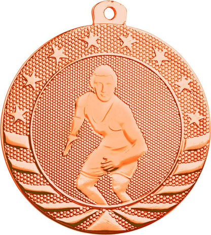 Wrestling StarBrite Medal - Gold, Silver, Bronze | Engraved Wrestling Medallion - 2 Inch Wide Decade Awards