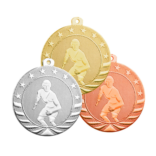 Wrestling StarBrite Medal - Gold, Silver, Bronze | Engraved Wrestling Medallion - 2 Inch Wide Decade Awards