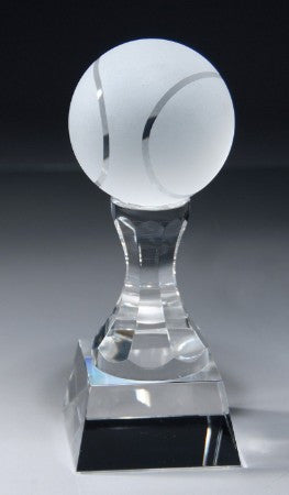 Crystal Tennis Trophy | Personalized Tennis Award | 8 Inches Tall