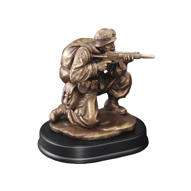 Military Serviceman Trophy | Personalized American Hero Award | 3 Sizes