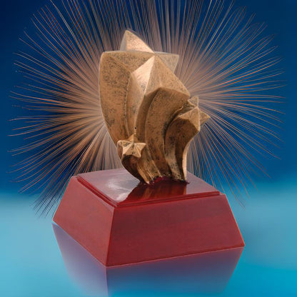 Star Sculptured Trophy | Engraved Shooting Star Award - 4 Inch Tall