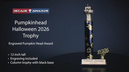 Halloween Trophy | Personalized 2026 Pumpkinhead Halloween Award | 12 Inches Tall