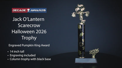 Halloween Trophy | Personalized 2026 Pumpkin King Halloween Award | 14 Inches Tall