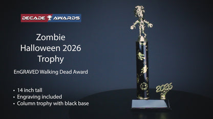 Halloween Trophy | Personalized 2026 Zombie Halloween Award | 14 Inches Tall
