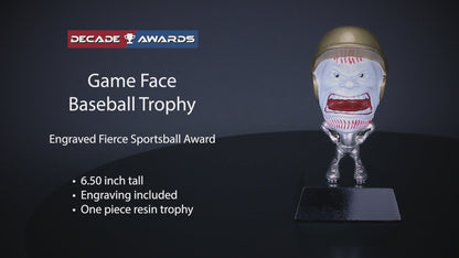 Personalized Baseball Trophy | Game Face Baseball Award | 6.25 Inch