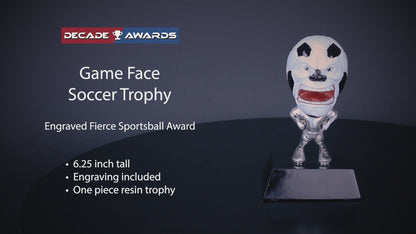 Personalized Soccer Trophy | Game Face Soccer Award | 6.25 Inch