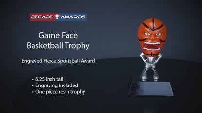 Personalized Basketball Trophy | Game Face Basketball Award | 6.25 Inch