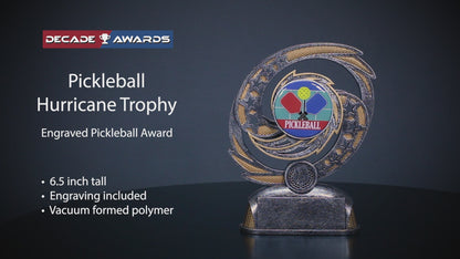 Pickleball Trophy | Hurricane | Personalized Pickleball Award | 6.5 Inches Tall