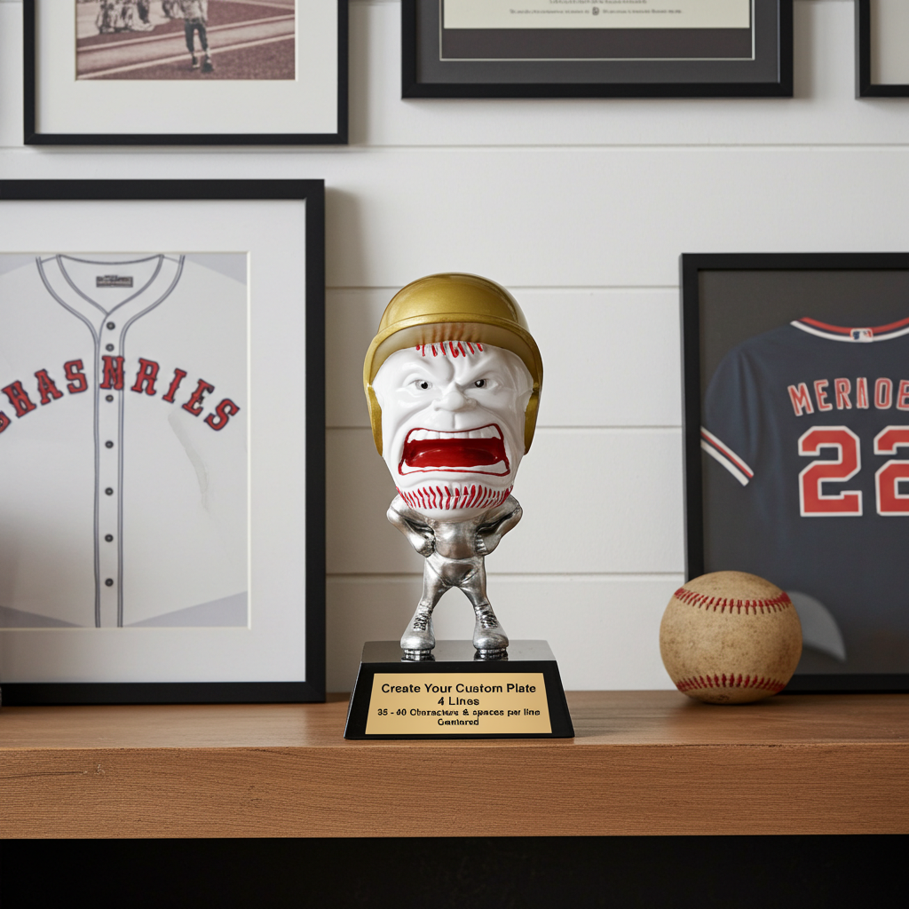 Personalized Baseball Trophy | Game Face Baseball Award | 6.25 Inch