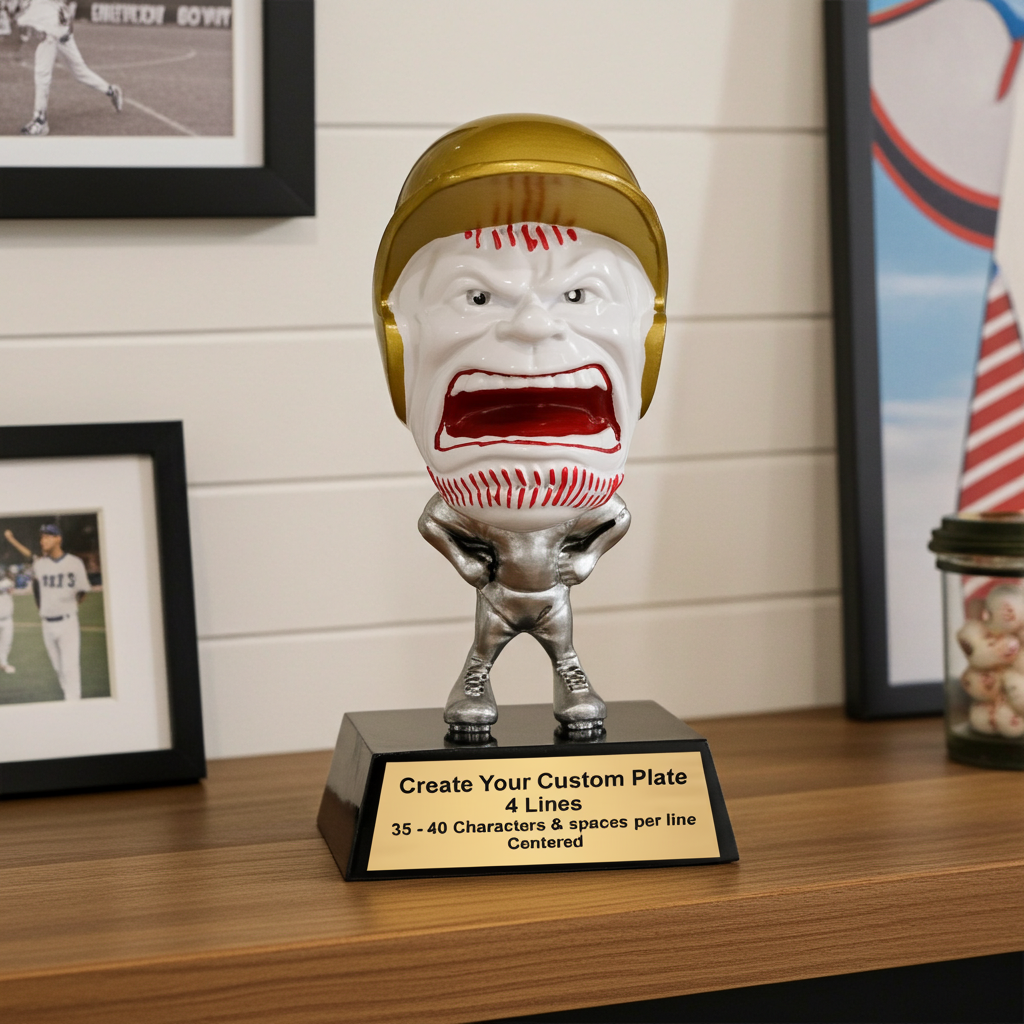 Personalized Baseball Trophy | Game Face Baseball Award | 6.25 Inch