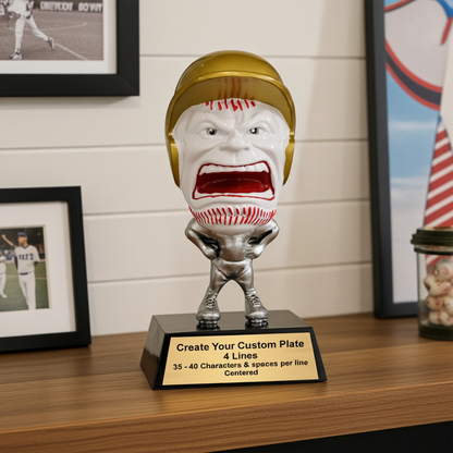 Personalized Baseball Trophy | Game Face Baseball Award | 6.25 Inch